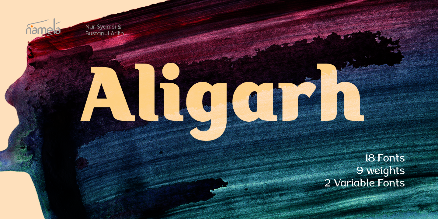 Ejemplo de fuente Aligarh SemiBold Italic